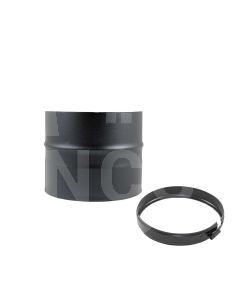 6" Twin Wall 150mm Length-Matt Black  BDW15006
