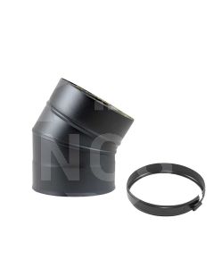 5" Twin Wall 30° Bend-Matt Black  BDWB3005