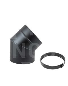 5" Twin Wall 45° Bend-Matt Black  BDWB4505