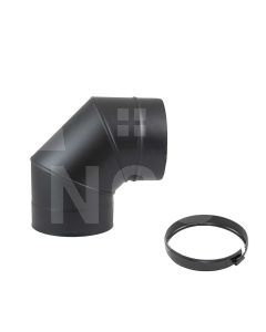 5" Twin Wall 90° Bend-Matt Black  BDWB9005