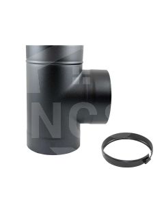 5" 90° Tee Piece With Cap Matt Black  BDWT9005G-