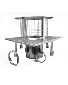 8" Square Based Suspending Cowl Stainless Steel