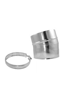 5" Twin Wall 15° Bend-Stainless Steel  DWB1505