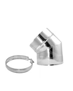 5" Twin Wall 45° Bend-Stainless Steel  DWB4505