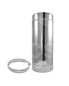 4" Twin Wall 500mm length-Stainless Steel