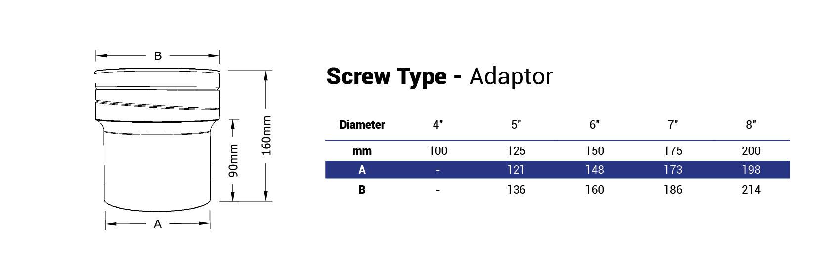 Screw type adapter for flue liner