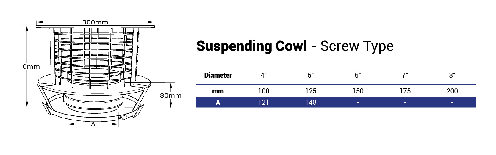 Screw Type Suspending Cowl